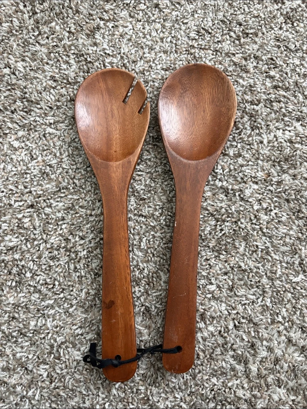 Crate & Barrel Wooden Salad Servers Set